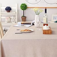 Amazon｜テーブルクロス 綿100％ 無地 140*220cm 防水 滑り止め